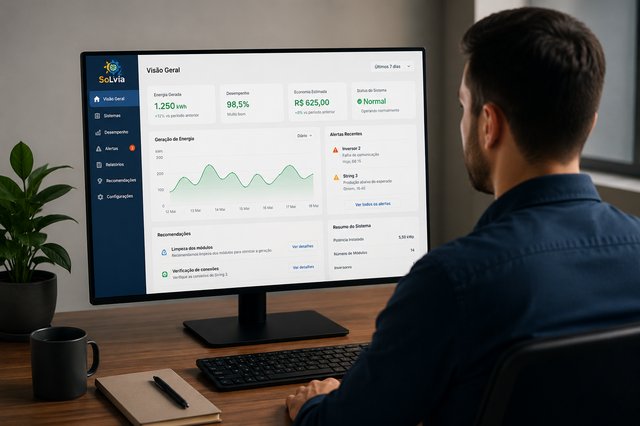 Dashboard de monitoramento solar